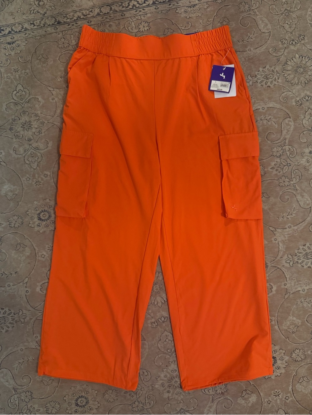 JoyLab Orange High-Rise Cargo Joggers
